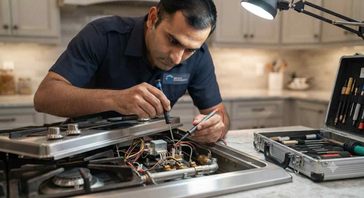 Gas stove auto ignition repair on a Gilma gas stove burner