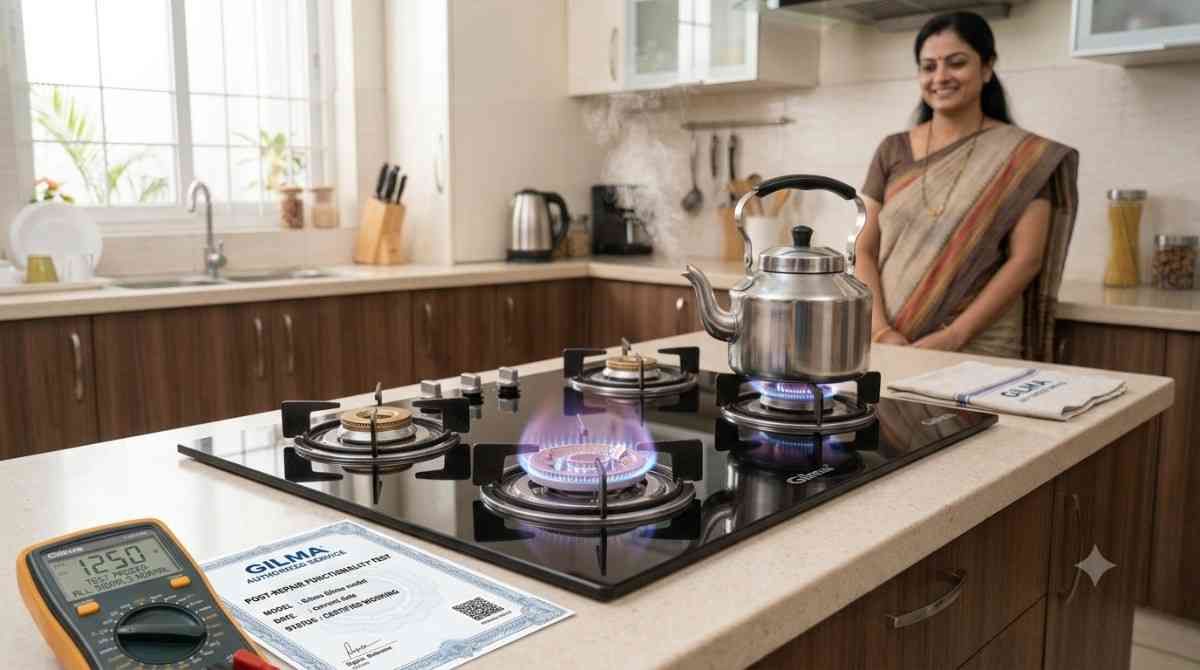 Working Gilma cooktop after repair service
