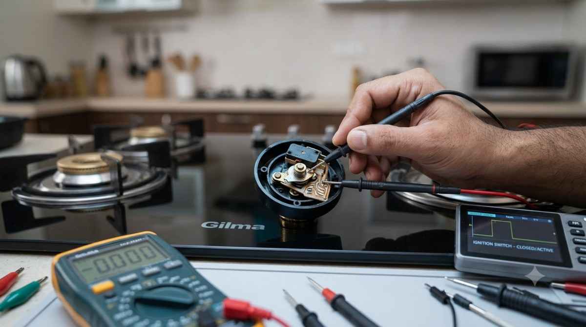 Gilma service centre diagnostic check of hob ignition switch