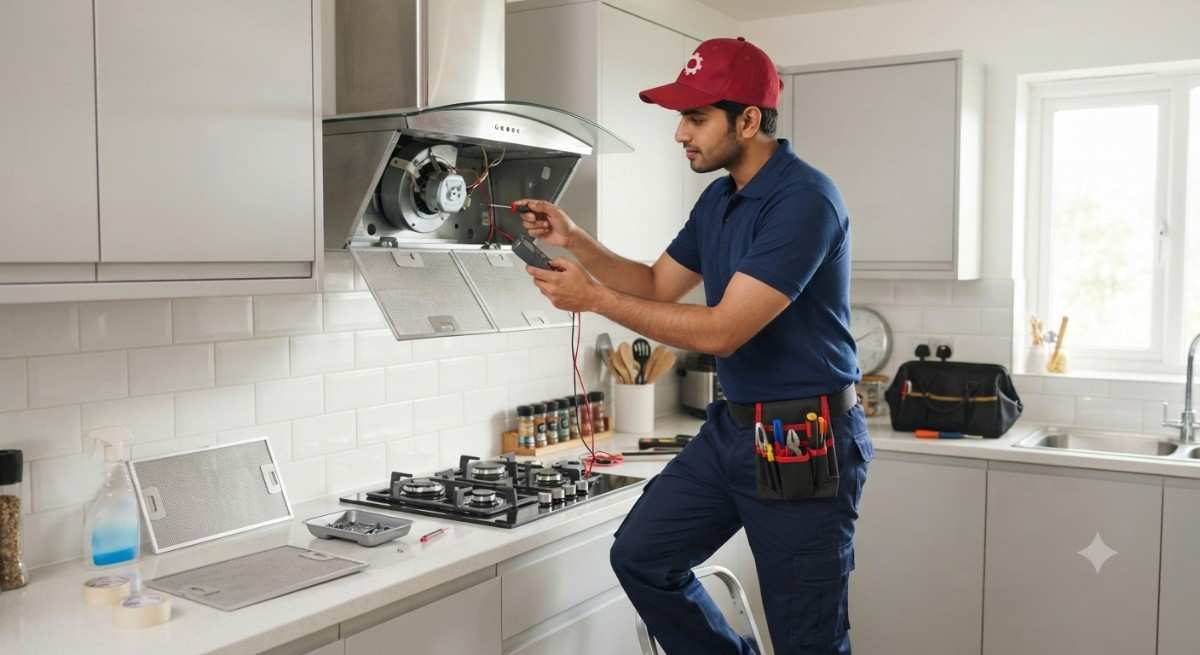Technician providing Glen chimney repair service at home