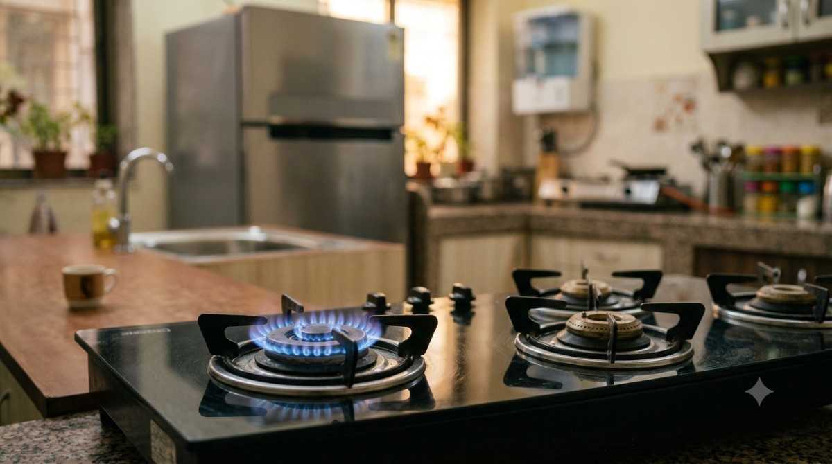 Working gas hob burner after repair service