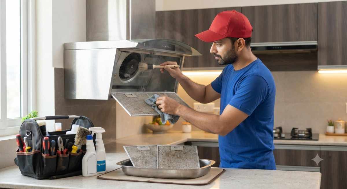 Whirlpool chimney deep cleaning service removing built-up oil and grease