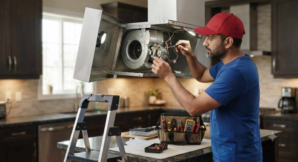 Whirlpool chimney motor repair technician fixing suction motor and bearing issue
