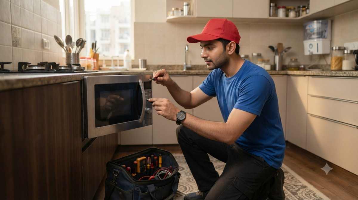 Appliances repair service centre technician on a doorstep visit in Lucknow