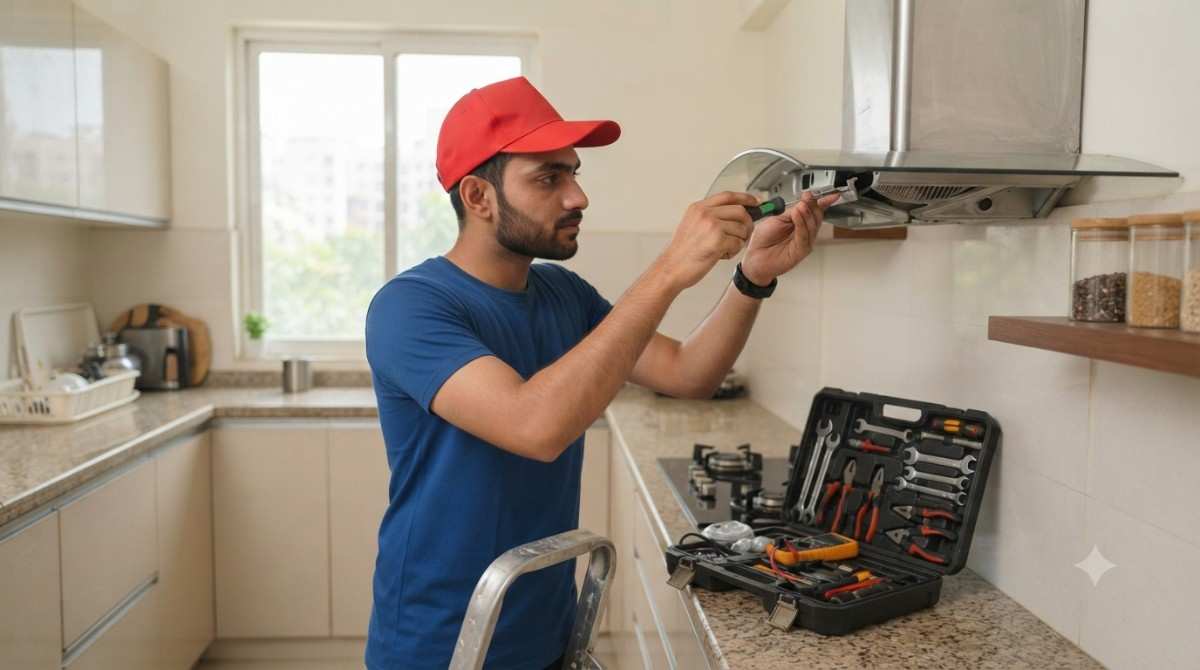 Appliances repair service centre technician on a doorstep visit in Hyderabad