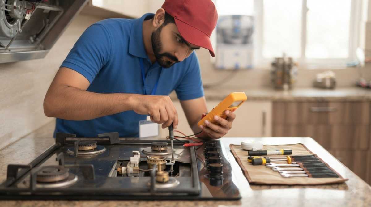 Bosch Service Centre glass hob repair - burner and igniter fix