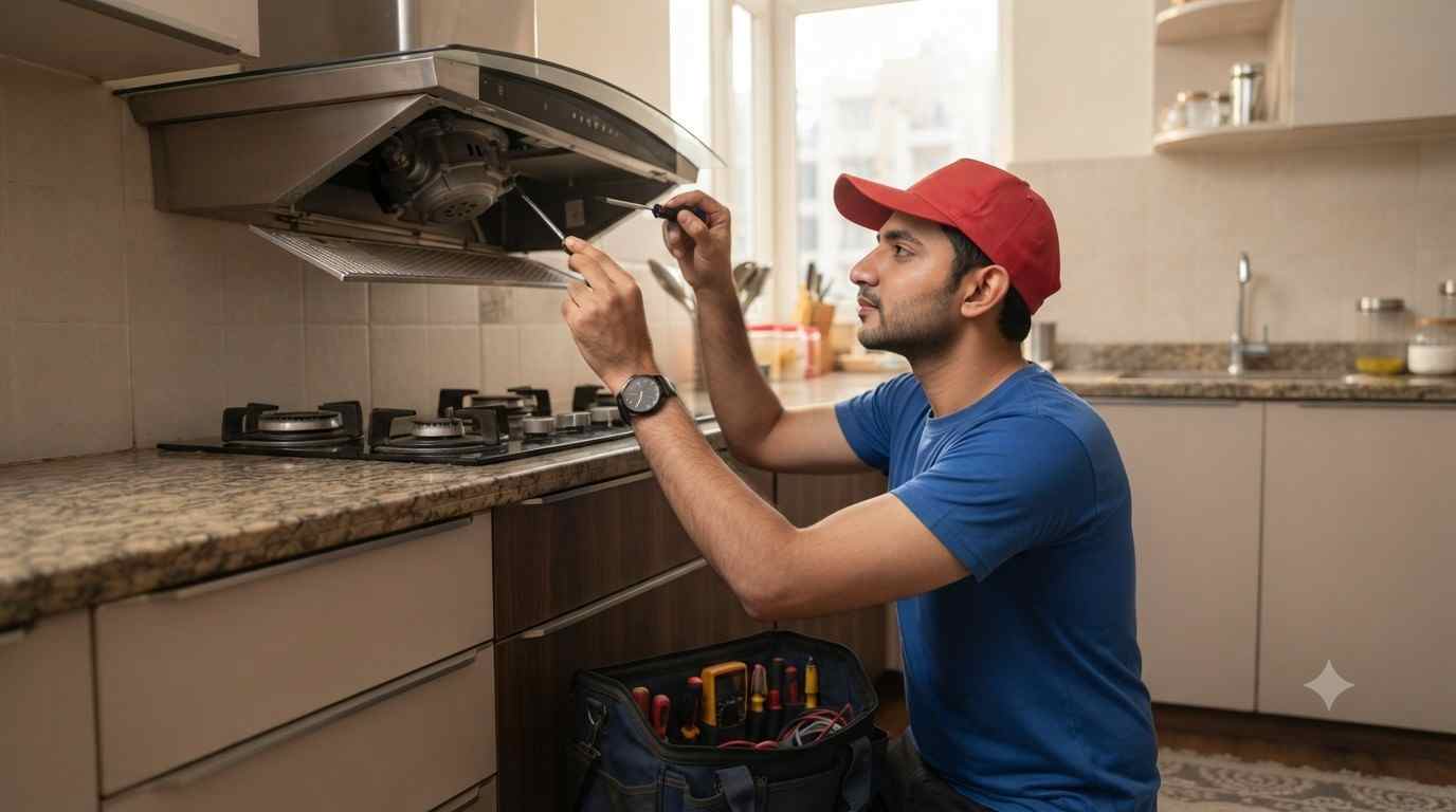 Kitchen chimney repair service technician in Lucknow