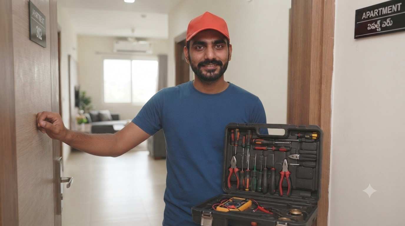 Doorstep appliance repair visit at a home in Hyderabad