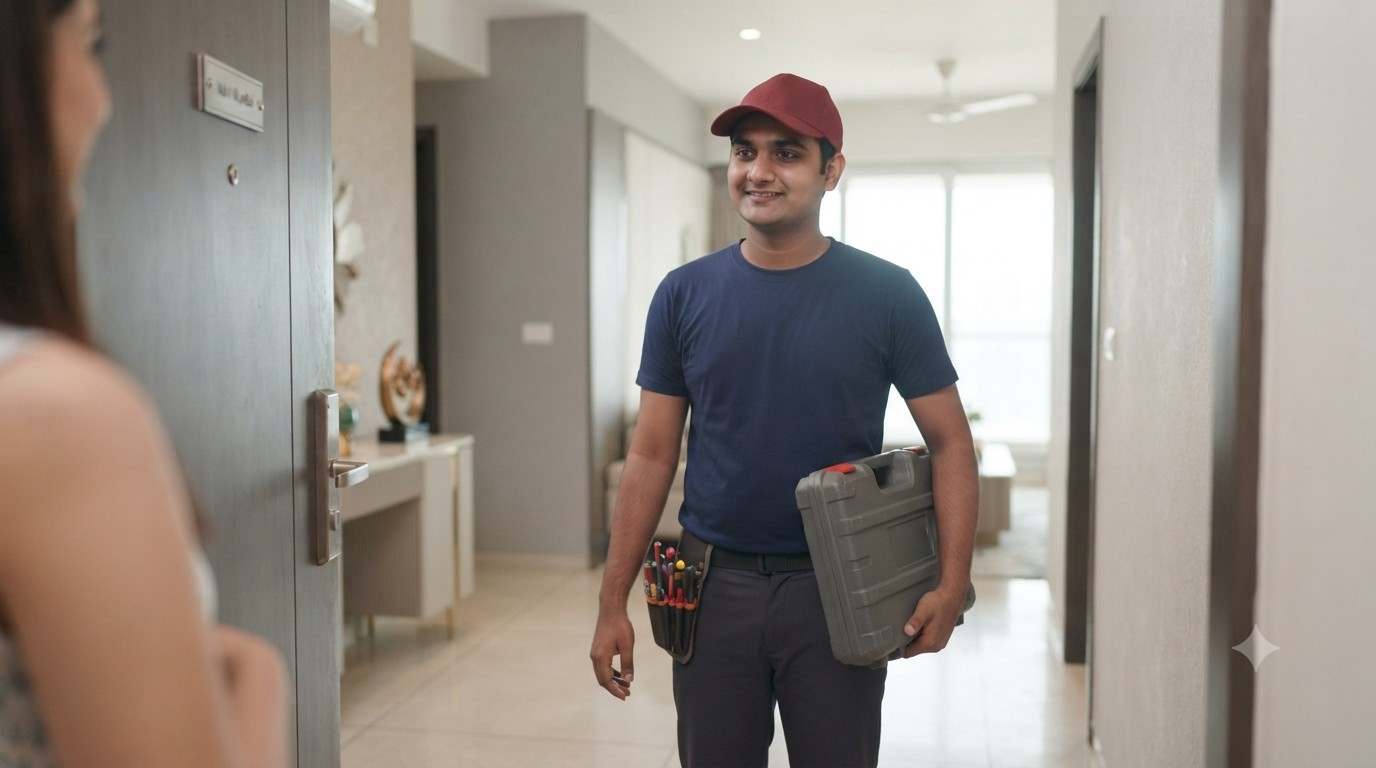 Doorstep appliance repair visit at a home in Navi Mumbai