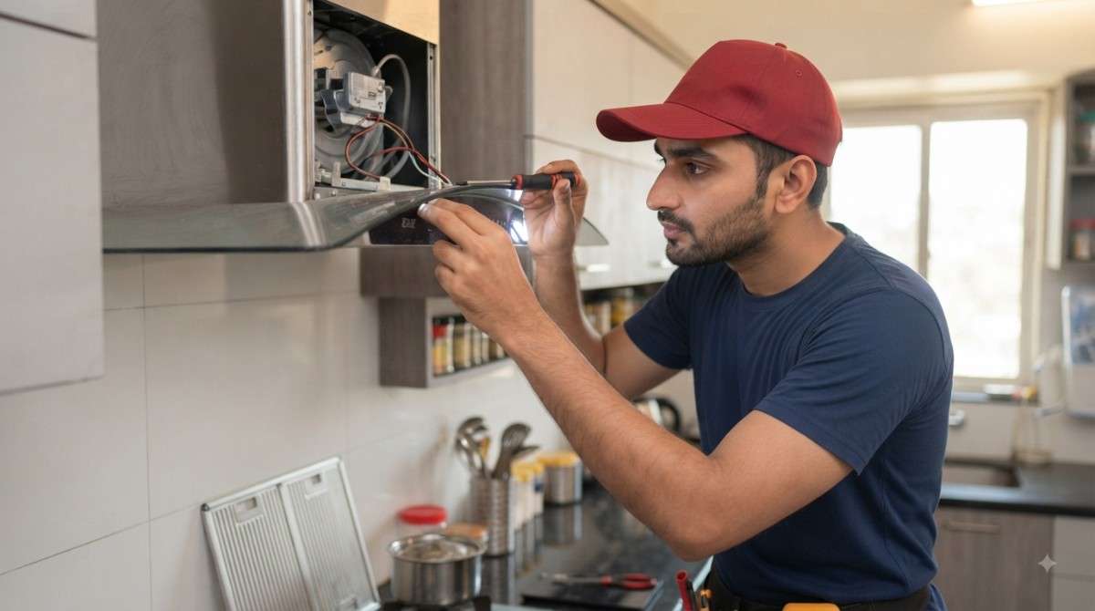 Kutchina kitchen chimney repair - motor and filter cleaning