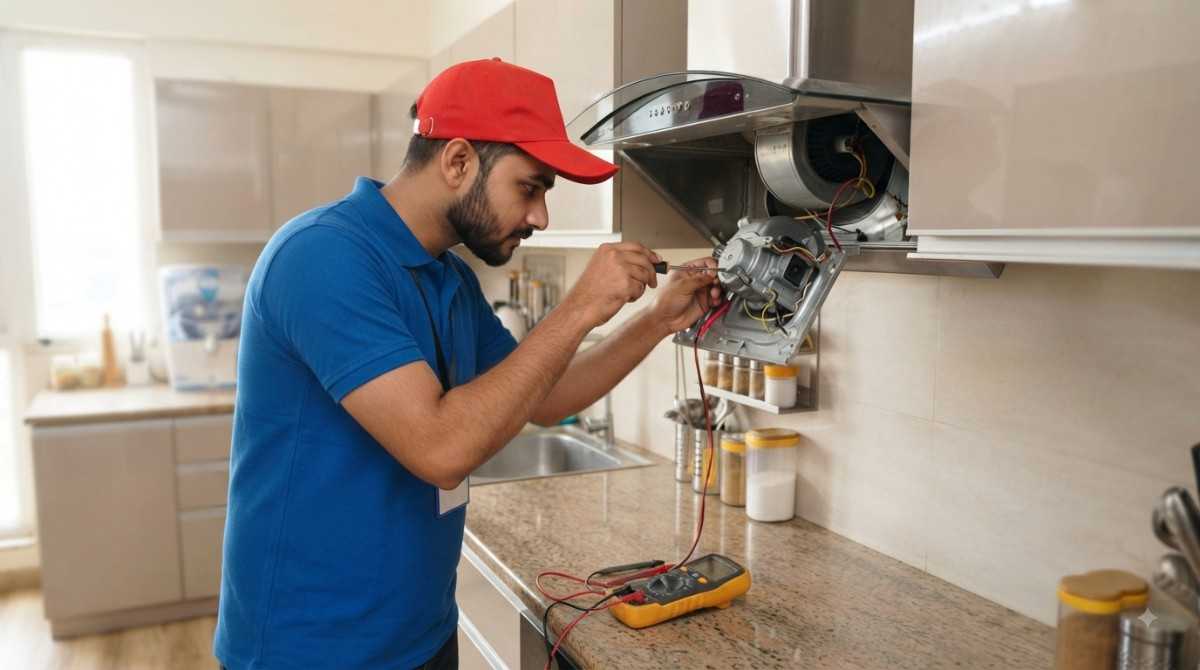 Siemens Service Centre kitchen chimney repair - motor and filter cleaning