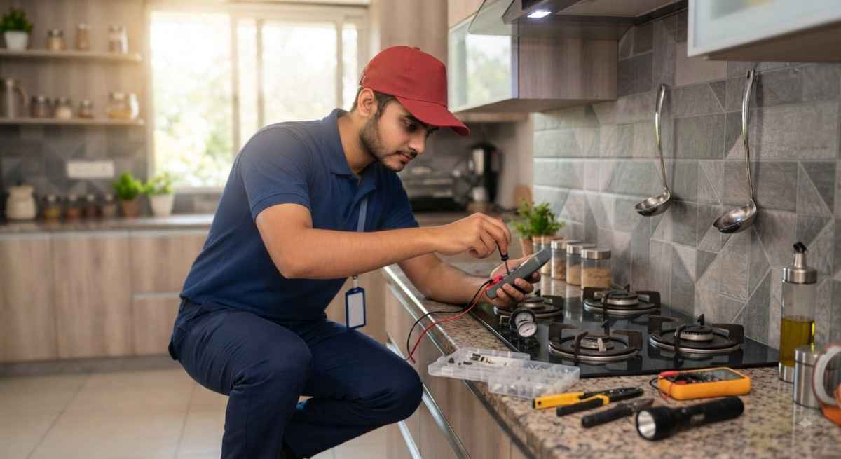Kitchen appliance servicing and maintenance at customer's home